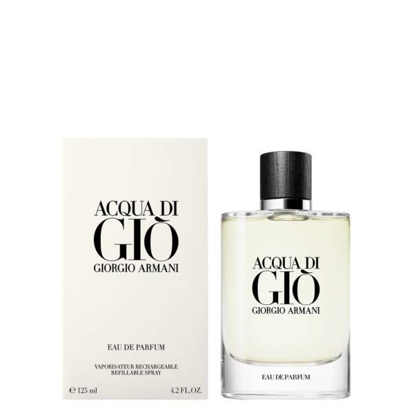 Acqua di Giò Eau de Parfum, Giorgio Armani, 125€ les 125ml* rechargeable