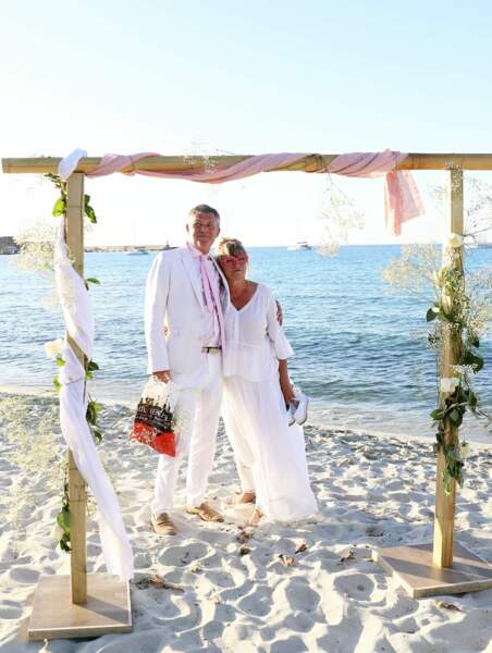 Soirée du mariage de Christine Bravo et Stéphane Bachot sur la plage du restaurant Marinella à l'Ile Rousse en Corse le 11 Juin 2022.
