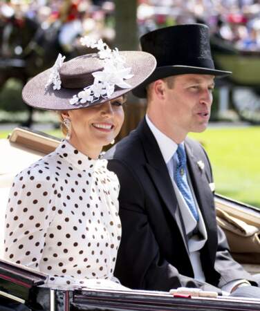 Kate Middleton et William sont arrivés en carrosse à l'hippodrome d'Ascot dans le Berkshire, Royaume Uni, le 17 juin 2022. 