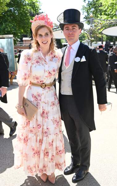La princesse Beatrice d'York et son mari Edoardo Mapelli Mozzi lors du premier jour au Royal Ascot, ce 14 juin