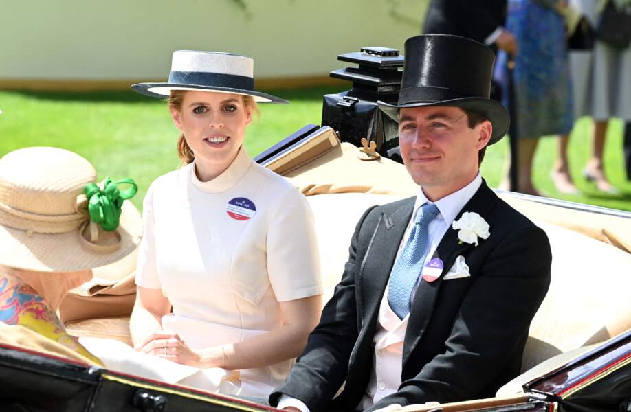 La princesse Béatrice d'York et son mari Edoardo Mapelli Mozzi au deuxième jour du Royal Ascot, le 15 juin
