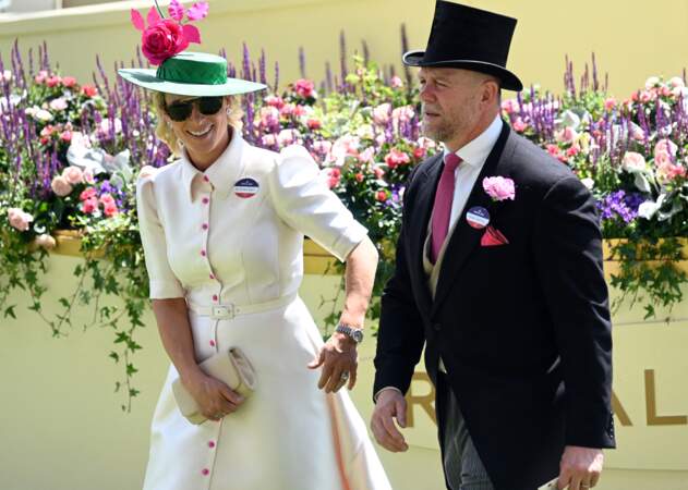 Zara Phillips et son mari Mike Tindall complices à l'hippodrome d'Ascot, le 16 juin