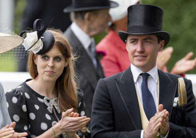 La princesse Beatrice d'York et son mari Edoardo Mapelli Mozzi,  lors du cinquième et dernier jour de la Royal Ascot 2022, à l'hippodrome d'Ascot, Berkshire, Royaume Uni, le 18 juin 2022.