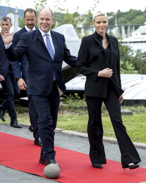 Le prince Albert II de Monaco et la princesse Charlene au Fram Museum à Oslo le 22 juin 2022.