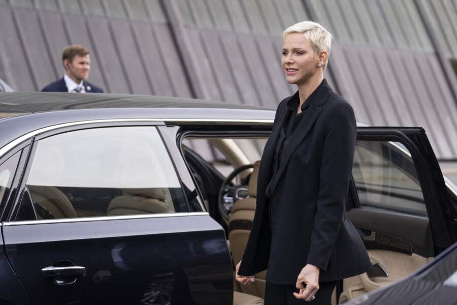 La princesse Charlene de Monaco arrive au Fram Museum à Oslo le 22 juin 2022