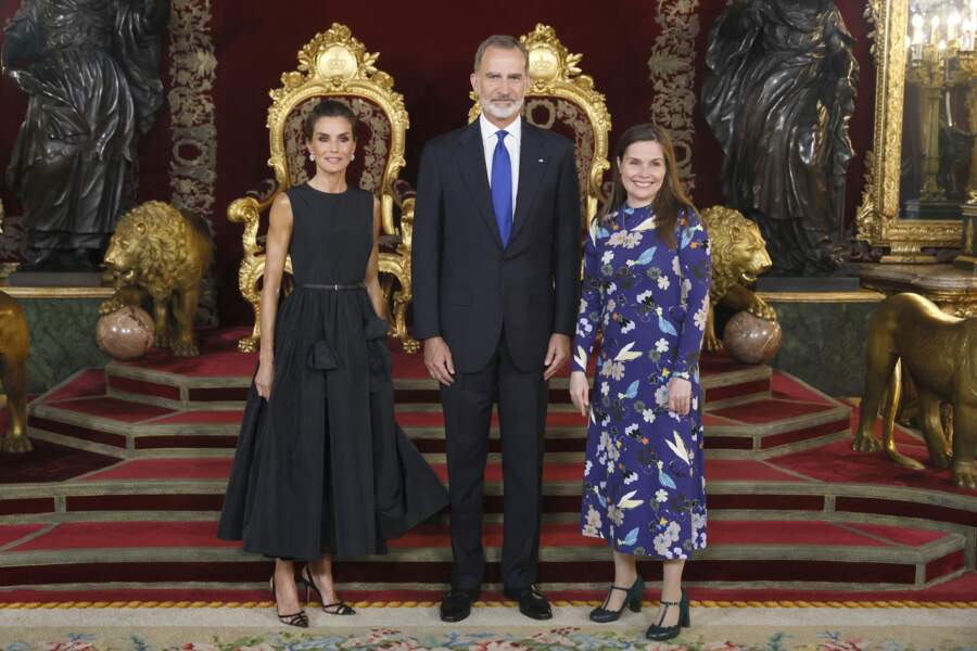 Le roi Felipe VI et la reine Letizia d'Espagne, Katrín Jakobsdóttir (Premier ministre d'Islande) qui mise sur une robe longue et fleurie