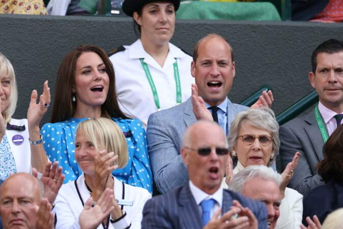 Kate Middleton déchaînée dans les tribunes de Wimbledon, le 5 juillet 2022