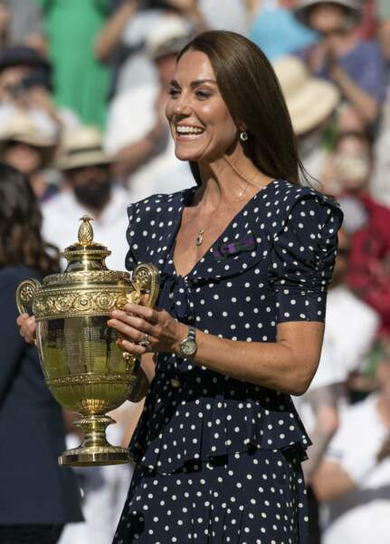 Kate Middleton opte pour une mise en beauté naturelle lors de la finale de Wimbledon, le 10 juillet 2022.