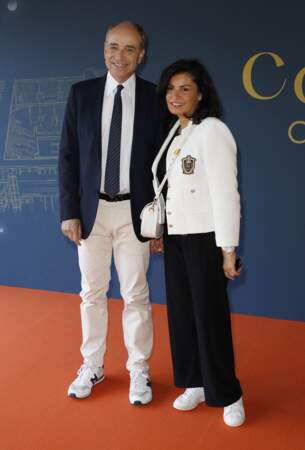 Jean-François Copé et sa femme Nadia à la soirée au profit de Terre d'Impact fonds de dotation de la FFT et de l'association Fête le Mur à Paris le 5 juillet 2022.