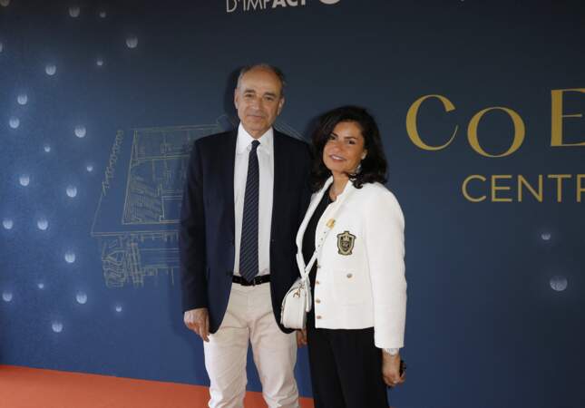 Jean-François Copé et sa femme Nadia à la soirée de gala sur le Court Central Philippe Chatrier à Roland Garros à Paris le 5 juillet 2022. 