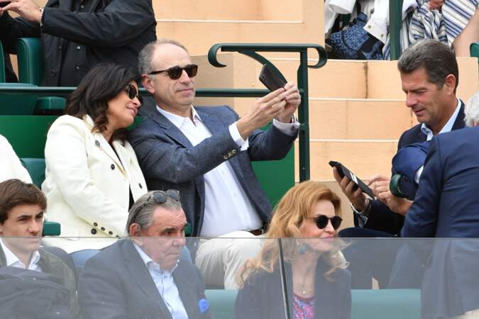 Jean-François Copé et sa femme Nadia lors de la Finale opposant Fabio Fognini à Dusan Lajovic durant le Rolex Monte Carlo Masters à Roquebrune Cap Martin le 21 avril 2019.