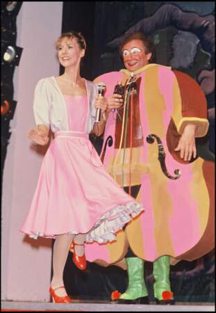 Dorothée sur la scène de L'Olympia, le 10 avril 1981.