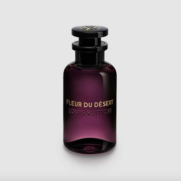 Fleur du Désert (eau de parfum), Louis Vuitton, 100 ml,  320 €, rechargement en magasin 100 ml, 190€, louisvuitton.com