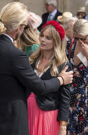 Cressida Bonas, au mariage de Lady Tatiana Mountbatten, cousine éloignée de la Reine, et Alick Dru à la cathédrale de Winchester, le 23 juillet 2022.