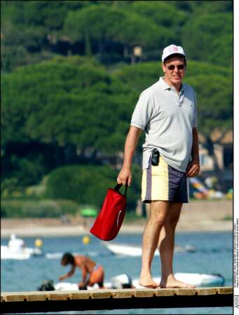 Le prince Albert de Monaco sur une plage de Saint-Tropez