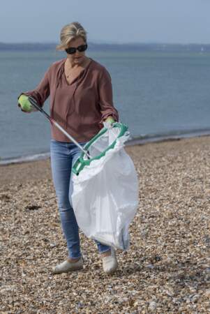 La comtesse Sophie de Wessex  lors de l'opération "Great British Beach Clean", le 20 septembre 2020