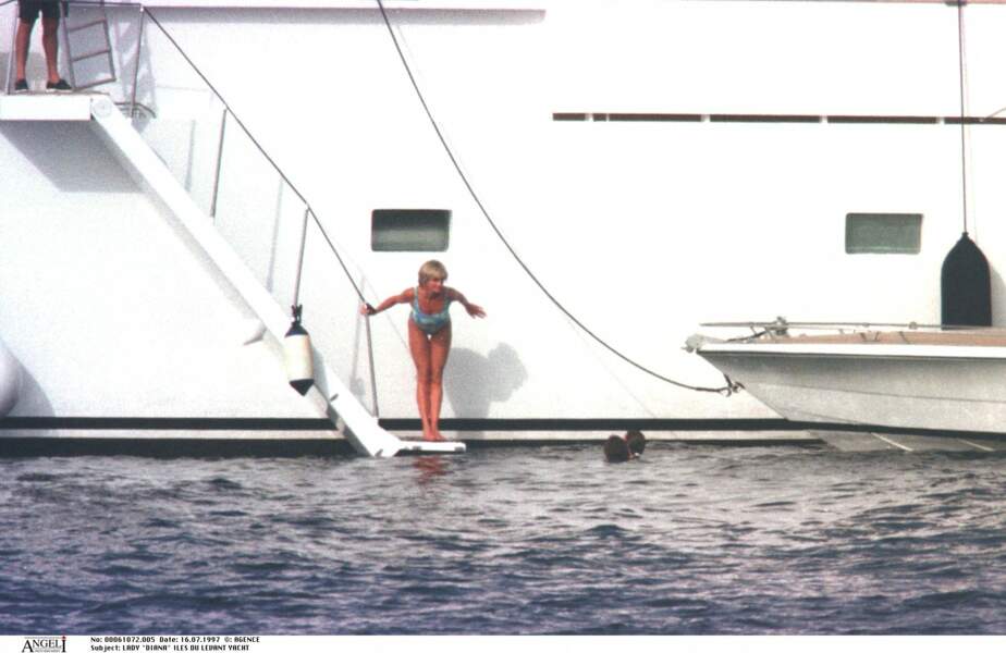 Lady Diana sur son yacht 