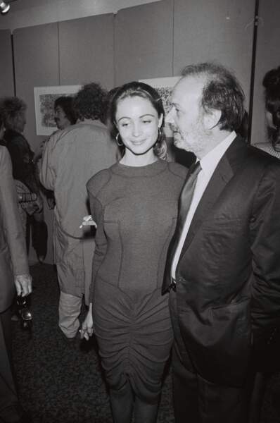 Emmanuelle Béart et le réalisateur Claude Berri en 1986