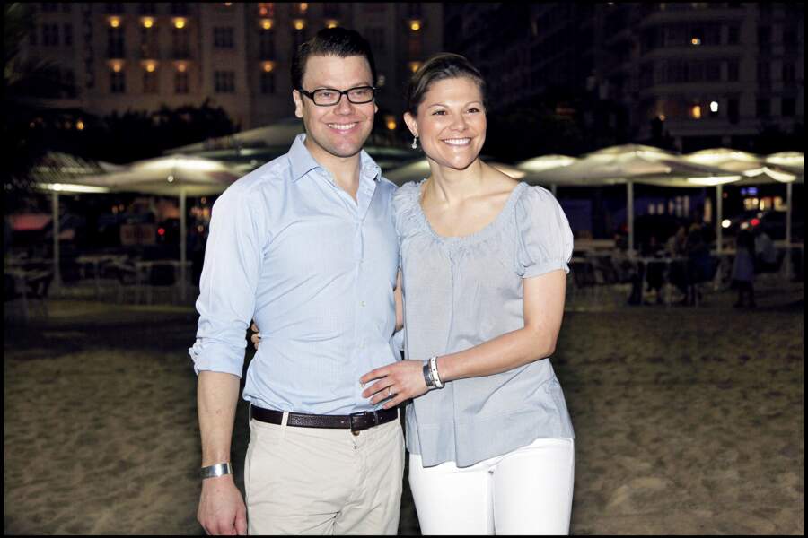 La princesse Victoria de Suède et Daniel Westling sur la plage de Copacabana à Rio de Janeiro 