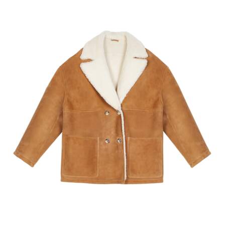 Manteau en peau lainée, Masscob, 2 295€