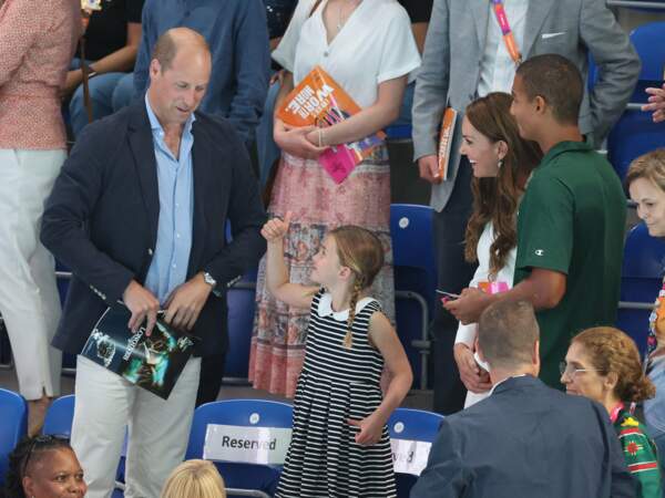 La Princesse Charlotte était la star du jour, grâce à ses rigolotes grimaces, alors qu’elle et ses parents, le duc et la duchesse de Cambridge, assistaient le mardi 2 août 2022 aux épreuves sportives des XXIIe Jeux du Commonwealth.  