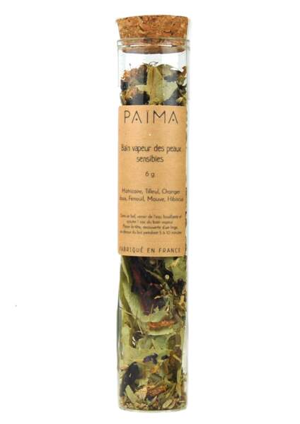 Bain vapeur pour peau sensible de Païma, 11,90€ le tube en vente sur www.paima-beaute.com