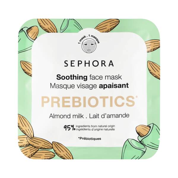 Masque Prebiotics Visage apaisant de Sephora, 3,99€ chez Sephora disponible début Septembre.