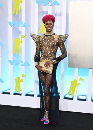 Prince Derek Doll avec une robe transparente à strass aux Video Music Awards, le 28 août 2022.