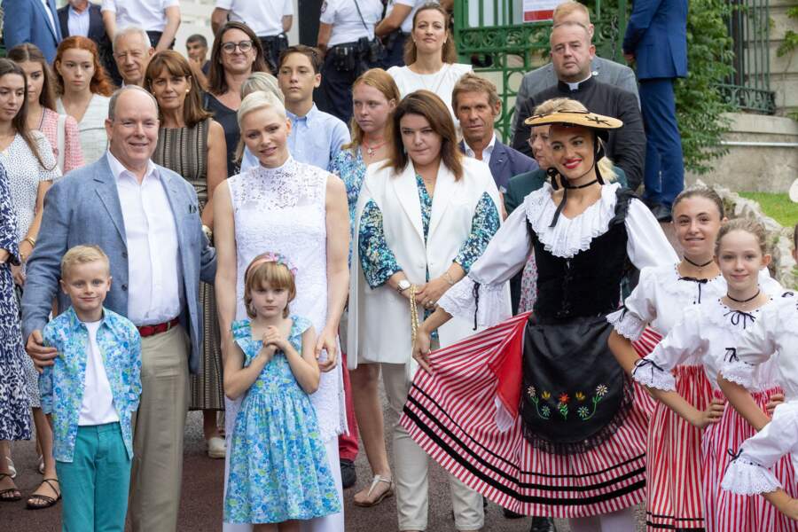 La famille princière de Monaco lors du traditionnel Pique-nique "U Cavagnetu" des monégasques au parc princesse Antoinette à Monaco le 3 septembre 2022.
