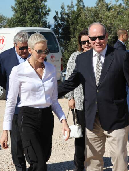 La princesse Charlène de Monaco et le prince Albert II de Monaco, à Monaco. Le 12 septembre 2022. 