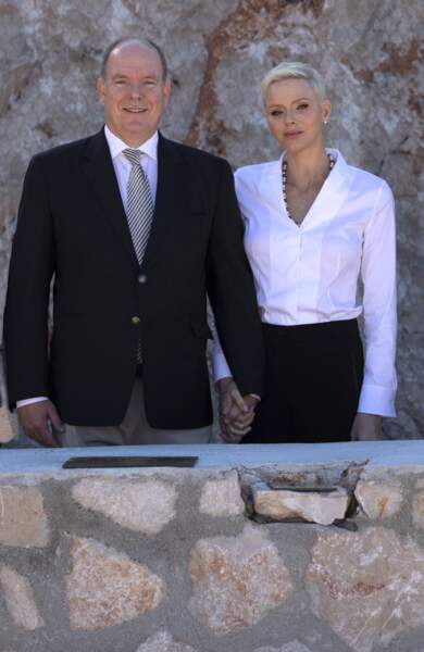 Albert et Charlene de Monaco main dans la main à Monaco, ce 12 septembre 2022.