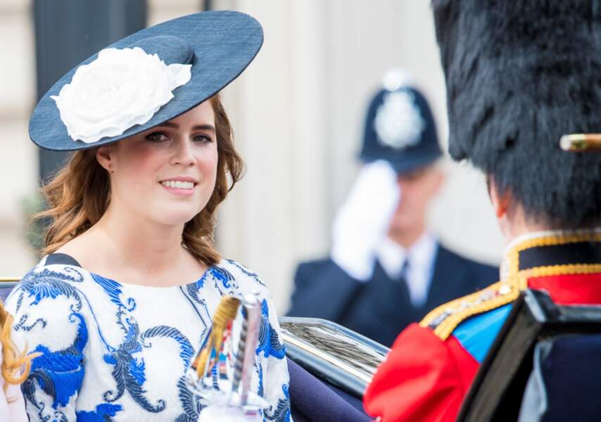 La princesse Eugénie d'York lors de la parade Trooping the Colour 2019, célébrant le 93ème anniversaire de la reine Elisabeth II, au palais de Buckingham, le 8 juin 2019