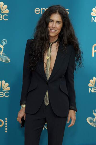 Francesca Gregorini porte le costume à même la peau aux Emmy Awards à Los Angeles, le 13 septembre 2022.