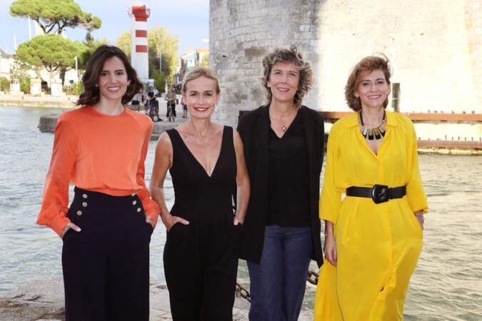 Sandrine Bonnaire, Louise Monot, Gaelle Cholet et Caroline Bottaro à la soirée d'ouverture de la 24ème édition du Festival de La Rochelle, le 13 septembre 2022.  