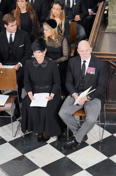 Mike et Zara Tindall assistent aux  funérailles d'Etat de la reine Elizabeth II d'Angleterre à l'Abbaye de Westminster à Londres, le 19 septembre 2022.