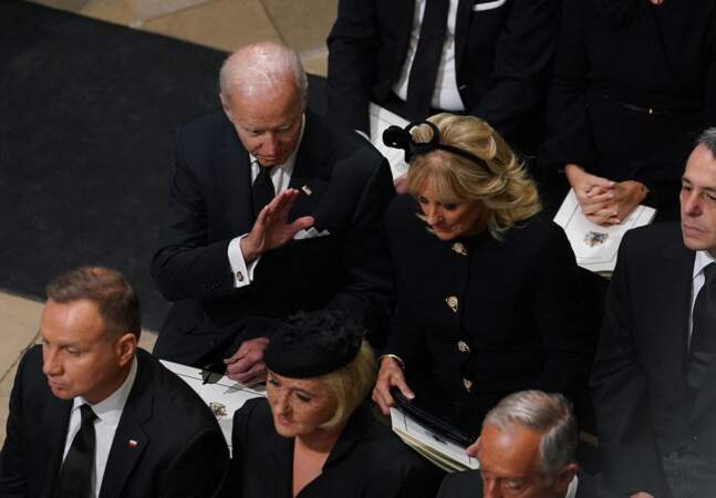 Le président des Etats-Unis Joe Biden et sa femme Jill arrivent dans l'Abbaye de Westminster, le 19 septembre 2022. 