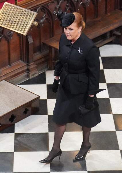Sarah Ferguson, ex-épouse du Andrew, arrive dans la nef de l'Abbaye de Westminster pour les funérailles d'État de la reine Elizabeth II, le 19 septembre 2022.