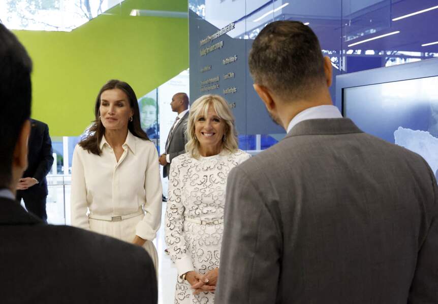 Letizia d'Espagne et Jill Biden sont rayonnantes à New York, le 21 septembre 2022. 