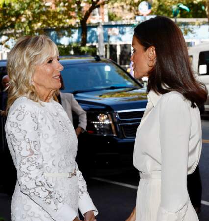 Letizia d'Espagne et Jill Biden à New York, le 21 septembre 2022. 