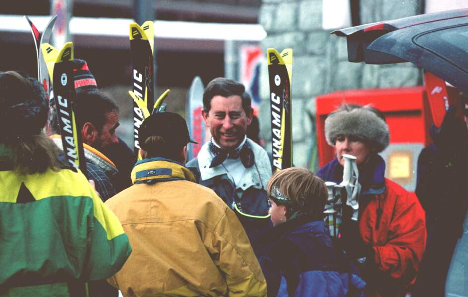 Charles III en vacances à Klosters (Suisse), sa station de ski préférée, en 1996