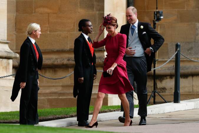 Kate Middleton et le prince William assistent à la cérémonie de mariage de la princesse Eugenie d'York et de Jack Brooksbank au château de Windsor, le 12 octobre 2018.