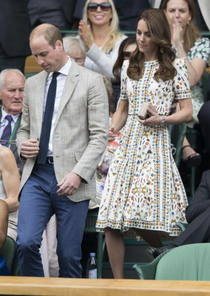 Le prince William et Kate Middleton assiste à la finale du tournoi de tennis de Wimbledon à Londres, le 10 juillet 2016.