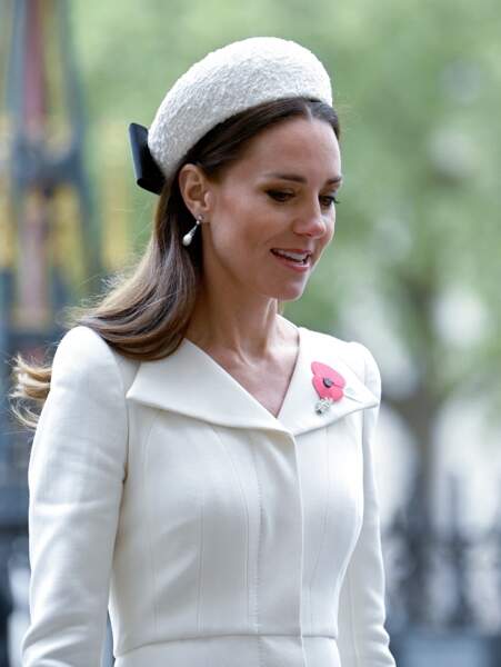 Kate Middleton assiste à la commémoration de l'Anzac Day à Londres, le 25 avril 2022.