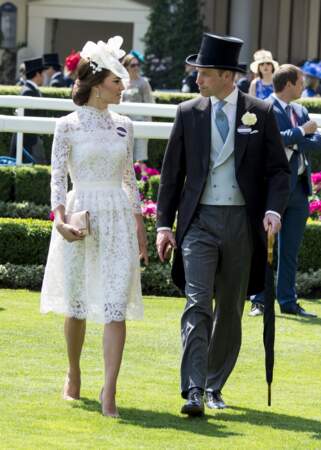 Le prince William et Kate Middleton lors de la 1ère journée des courses hippiques "Royal Ascot", le 20 juin 2017.