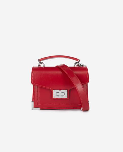 Mini sac à main souple Emily nano en cuir rouge, The Kooples, 265€