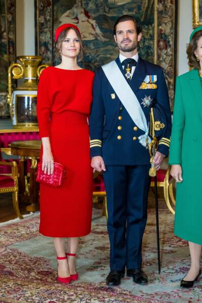 Sofia et Carl Philip de Suède, au palais royal de Stockholm, le 11 octobre 2022