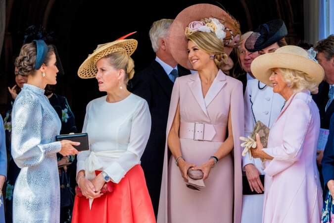 Maxima des Pays-Bas lors de la cérémonie de l'Ordre de la Jarretière à Windsor,le 17 juin 2019