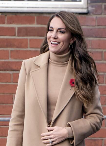 Kate Middleton assume ses cheveux bouclés à Scarborough, le 3 novembre 2022. 
