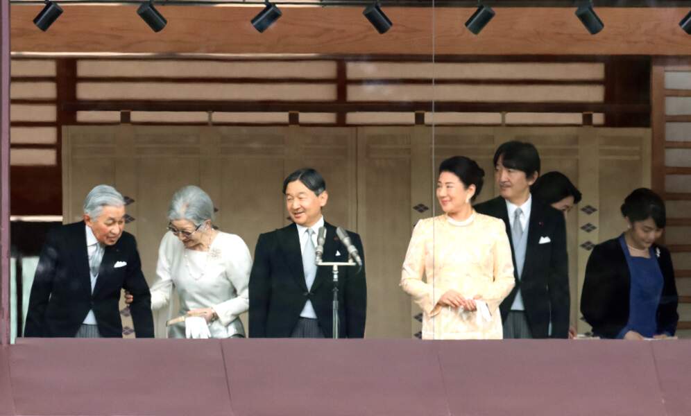 La famille impériale nippone lors des voeux du Nouvel An au Palais impérial de Tokyo