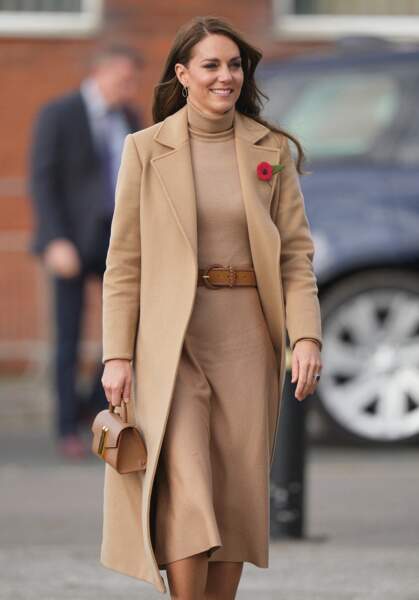 Kate Middleton portait déjà ce même manteau à Scarborough, le 3 novembre dernier